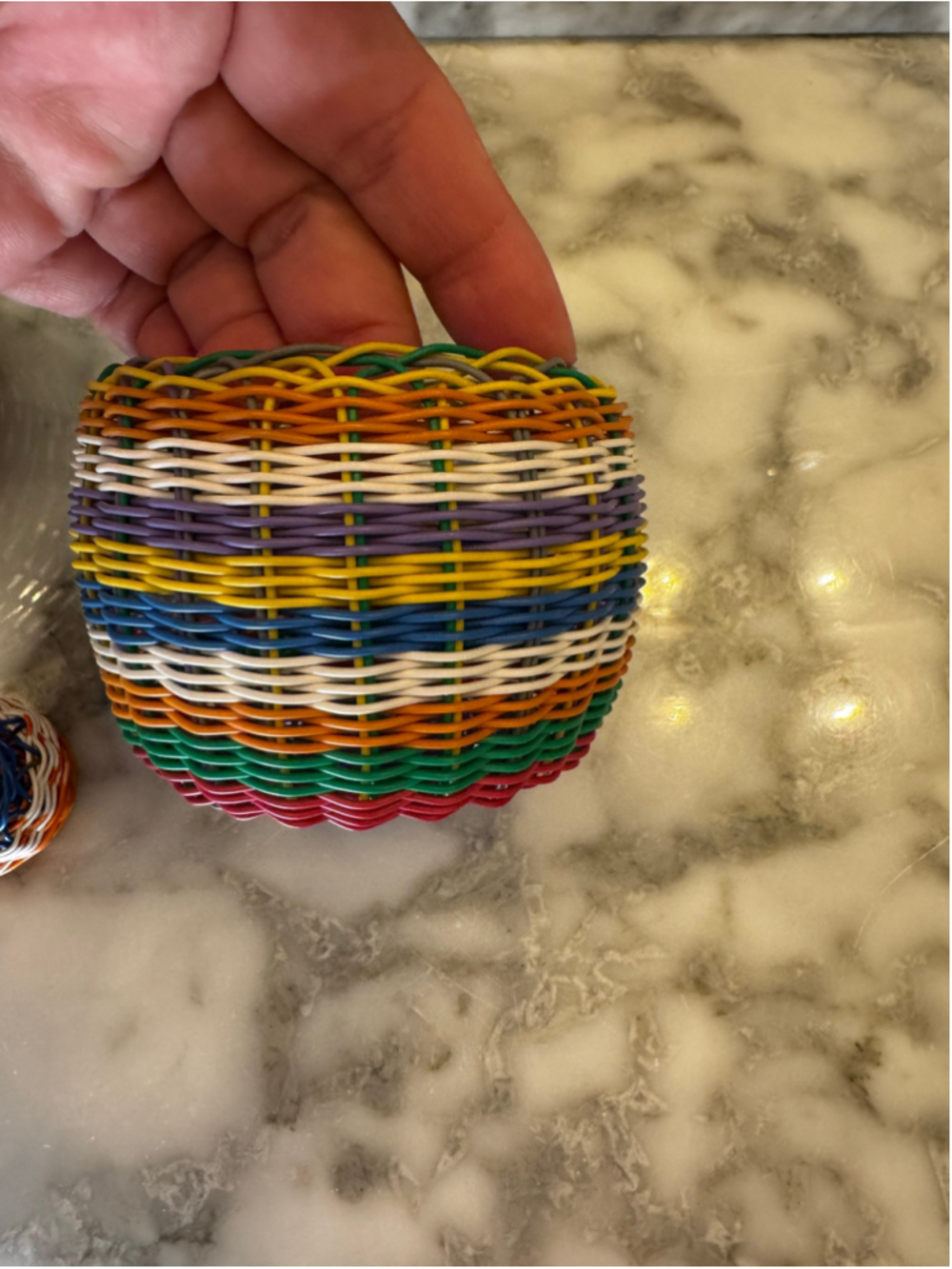 Vintage Set of 3 Handwoven South African Zulu Telephone Wire Baskets - Picture 4 of 15